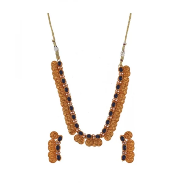 Blue Laxmi Coin Choker Necklace Set
