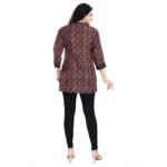 Generic Women's 3/4th Sleeve Viscose Blend Tunic Short Top (Brown) - Image 6