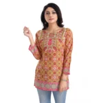 Generic Women's 3/4th Sleeve Faux Crepe Tunic Short Top (Multicolor) - Image 3