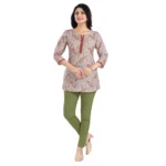 Women's Off White Tunic Top - Angle 3