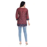 Generic Women's 3/4th Sleeve Summer Cool Tunic Short Top (Maroon) - Image 6