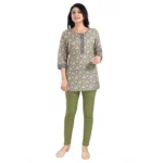 Generic Women's 3/4th Sleeve Viscose Blend Tunic Short Top (Multicolor) - Image 3