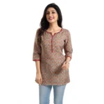 Generic Women's 3/4th Sleeve Viscose Blend Tunic Short Top (Multicolor) - Image 3