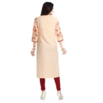 Generic Women's 3/4th Sleeve Viscose Blend Tunic Long Kurti (Pink) - Image 6