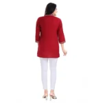 Generic Women's 3/4th Sleeve Viscose Tunic Short Top (Red) - Image 6