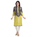 Generic Women's 3/4th Sleeve Cotton Blend Tunic Long Kurti (Multicolor) - Image 4