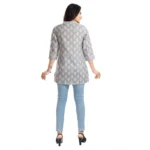 Generic Women's 3/4th Sleeve Viscose Blend Tunic Short Top (Grey) - Image 6