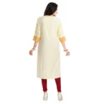 Generic Women's 3/4th Sleeve Viscose Blend Tunic Long Kurti (Yellow) - Image 6