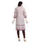 Generic Women's 3/4th Sleeve Cotton Blend Tunic Long Kurti (Beige) - Image 6
