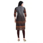 Generic Women's 3/4th Sleeve Cotton Blend Tunic Long Kurti (Brown) - Image 6