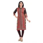 Generic Women's 3/4th Sleeve Cotton Blend Tunic Long Kurti (Multicolor) - Image 4