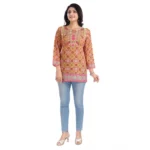 Generic Women's 3/4th Sleeve Faux Crepe Tunic Short Top (Multicolor) - Image 4