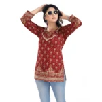 Generic Women's 3/4th Sleeve Summer Cool Tunic Short Top (Red) - Image 4