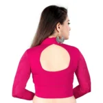 Generic Women's 3/4 th Sleeve Cotton Lycra Readymade Blouse (Pink, Free Size) - Image 2