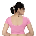 Generic Women's Short Sleeve Cotton Lycra Readymade Blouse (Baby Pink, Free Size) - Image 3