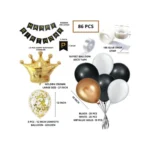 Generic Black Gold Birthday Party Decoration Set Of Banner And Balloons (Multicolor) - Image 3