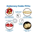 Generic Red And Golden Happy Anniversary Decorations Set Of Metallic Balloons (Multicolor) - Image 4