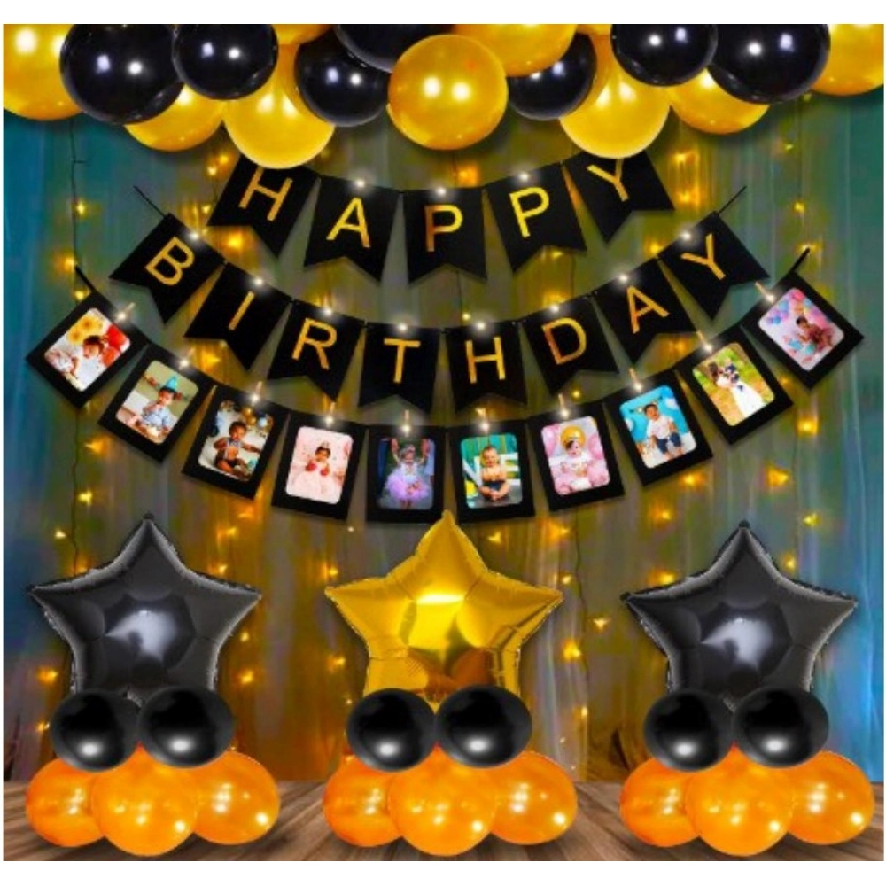 Multicolor Happy Birthday Decoration Combo with Foil Curtain and Balloons