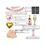Generic 1St Anniversary Rose Gold Foil Balloons With Happy Decoration Items Set (Multicolor) - Image 4