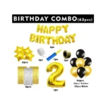 Generic 2Nd Birthday Golden Theme Decoration Items (Multicolor) - Image 2
