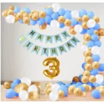 Blue 3rd Birthday Decoration Kit for Boys and Girls