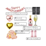 Generic 11Th Anniversary Rose Gold Foil Balloons With Happy Decoration Items Set (Rose Gold) - Image 3