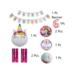 Generic 6Th Happy Birthday Decoration Combo With Unicorn Foil Balloon (Pink) - Image 2