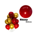 Generic Red And Golden Happy Anniversary Decorations Set Of Metallic Balloons (Multicolor) - Image 3