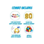 Generic 8Th Happy Birthday Decoration Combo With Multi Color Banner (Multicolor) - Image 2