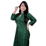 Generic Women's Sambalpuri Certified Handloom Pure Cotton Straight Kurti (Green) - Image 3