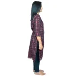 Generic Women's Sambalpuri Certified Handloom Pure Cotton Straight Kurti (Brown) - Image 3
