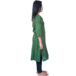 Generic Women's Sambalpuri Certified Handloom Pure Cotton Straight Kurti (Green) - Image 3