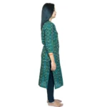 Generic Women's Sambalpuri Certified Handloom Pure Cotton Straight Kurti (Green) - Image 2