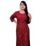 Generic Women's Sambalpuri Certified Handloom Pure Cotton Straight Kurti (Red) - Image 3