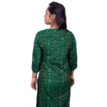 Generic Women's Sambalpuri Certified Handloom Pure Cotton Straight Kurti (Green) - Image 2
