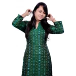 Generic Women's Sambalpuri Certified Handloom Pure Cotton Straight Kurti (Green) - Image 5
