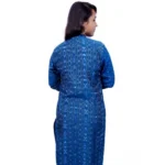 Generic Women's Sambalpuri Certified Handloom Cotton A-Line Kurti (Blue) - Image 3