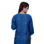 Generic Women's Sambalpuri Certified Handloom Cotton A-Line Kurti (Blue) - Image 2
