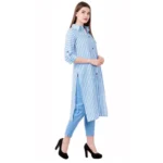 Generic Women's Printed Kurti With Bottom Set (Blue) - Image 2