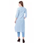 Generic Women's Printed Kurti With Bottom Set (Blue) - Image 4