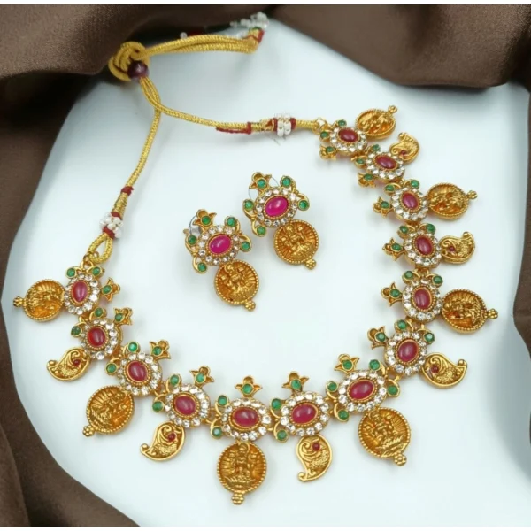 Multi-color Gold Plated Necklace Set