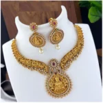 Multi-Color Kundan Gold Plated Necklace Earrings Set for Women