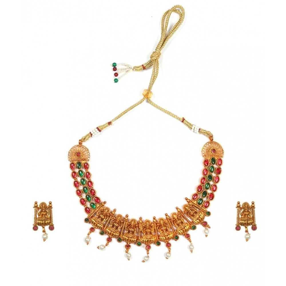 Stunning Gold Plated Temple Jewellery Set for Women South Indian Design