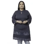 Generic Women's Crepe Solid Knee Length Fit and Flare Dress (Grey)