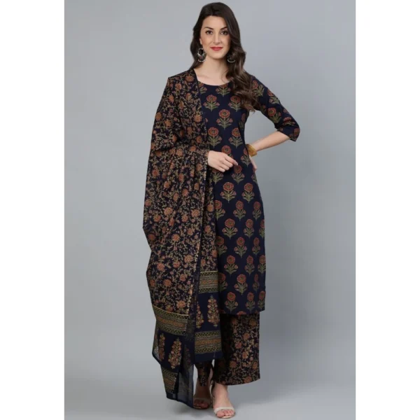 Navy Blue Kurti Set