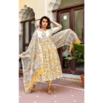 Yellow Kurti Set for Women - Angle 3