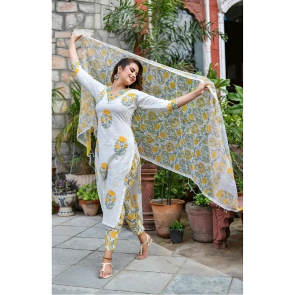 Printed Cotton Kurti Set