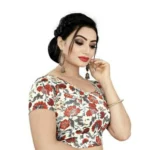 Generic Women's Short Sleeve Lycra Blend Readymade Blouse (Multi Color, Free Size: Up To 34 Inch) - Image 3