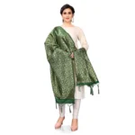 Generic Women's Silk Pure weaving Work Duppatta (Green, Length: 2-2.3 Mtrs) - Image 2