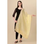 Generic Women's Silk Pure Zari weaving Duppatta (Beige, Length: 2-2.3 Mtrs) - Image 2
